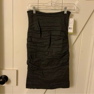 Nicole Miller charcoal Pencil Skirt Knee-length with Ruched Details